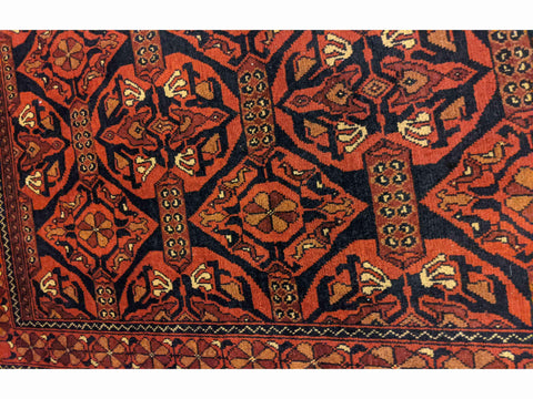 144 x 100 cm Afghan Khan Mohammadi Tribal Red Rug - Rugoutlet