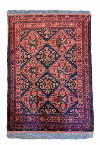 144 x 102 cm Afghan Khan mohammadi Tribal Orange Rug - Rugoutlet