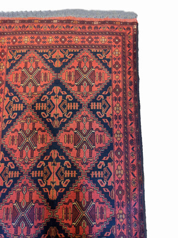 144 x 102 cm Afghan Khan mohammadi Tribal Orange Rug - Rugoutlet