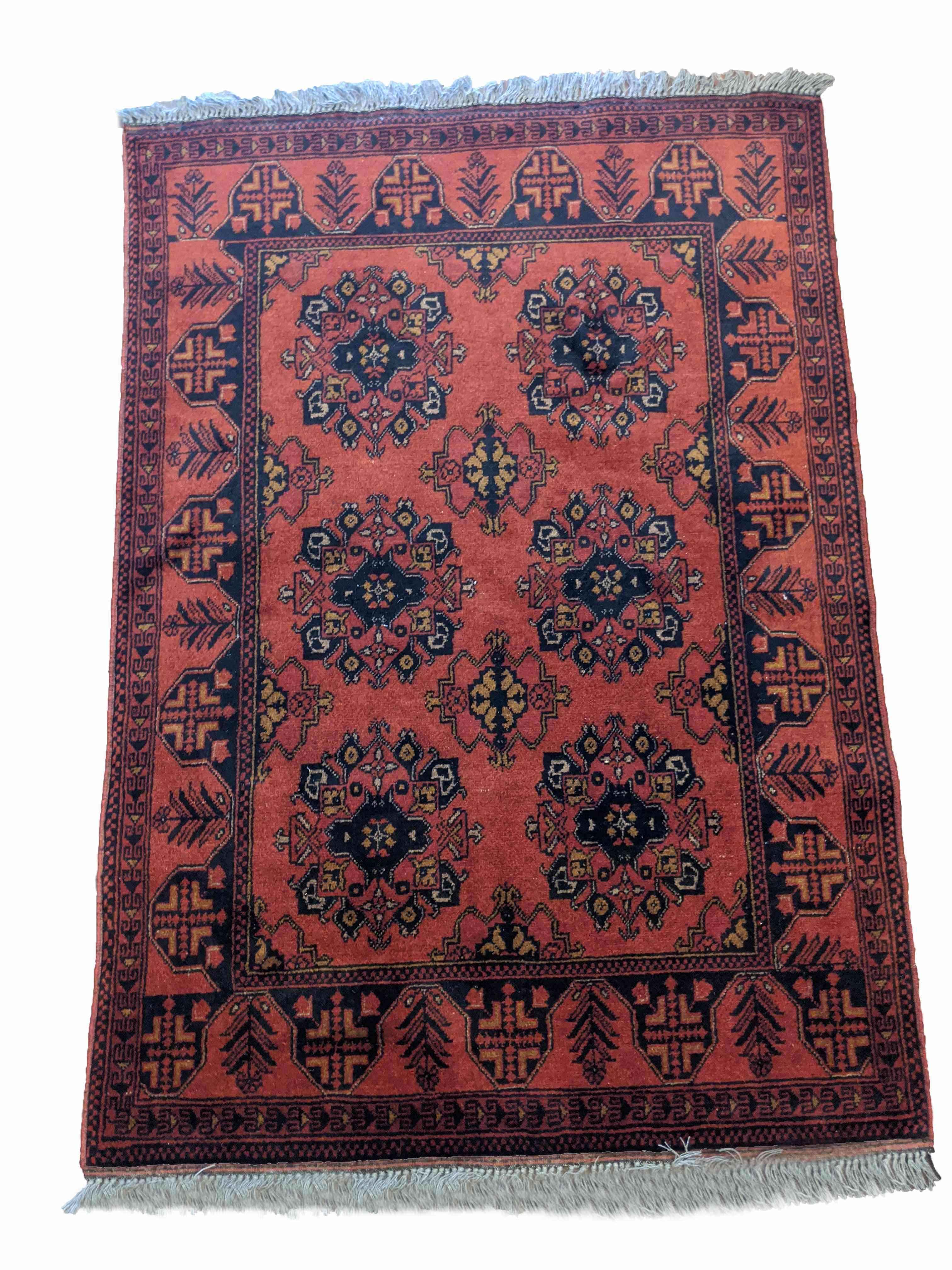 145 x 100 cm Afghan Khan Tribal Brown Rug - Rugoutlet