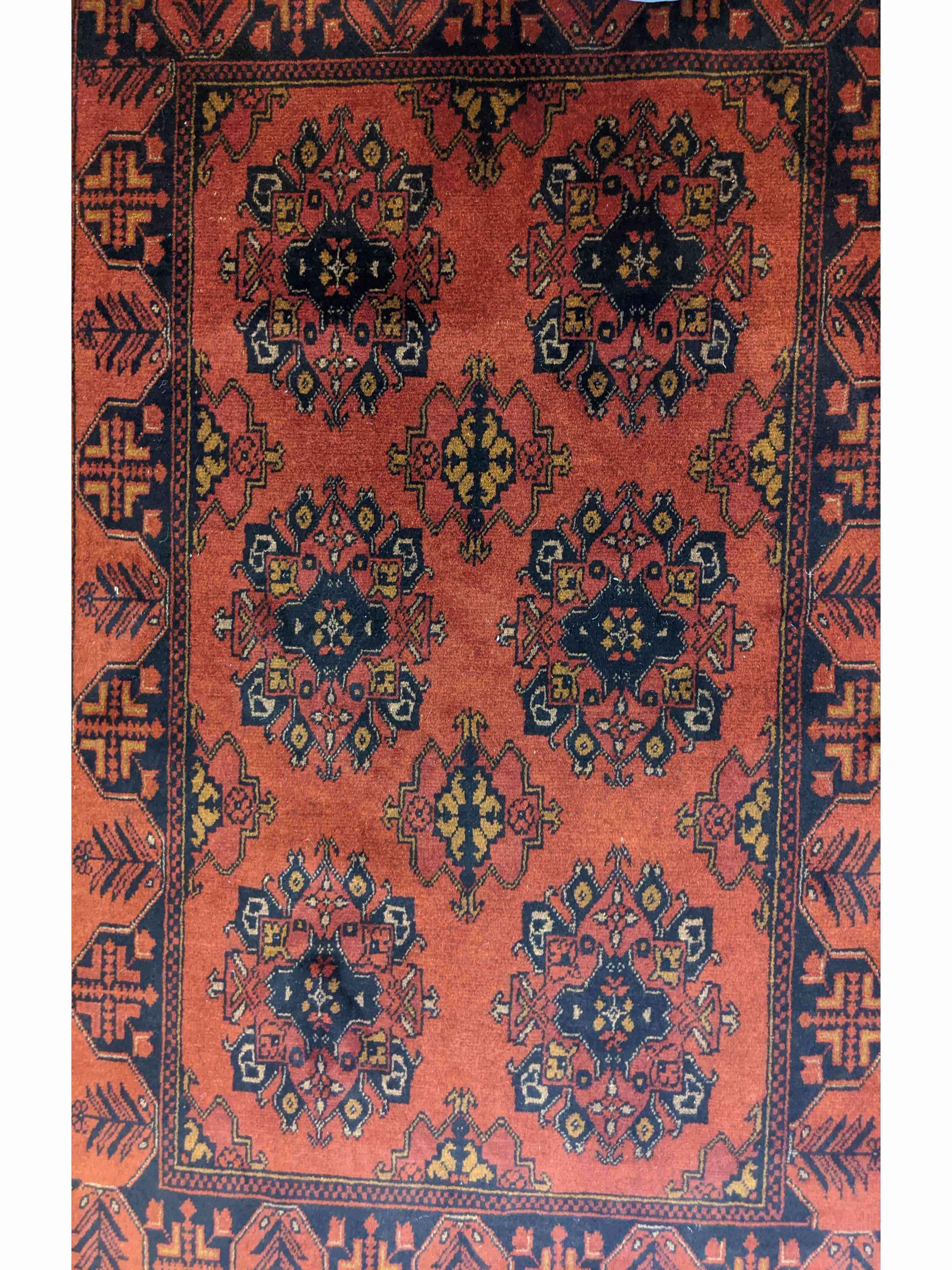 145 x 100 cm Afghan Khan Tribal Brown Rug - Rugoutlet