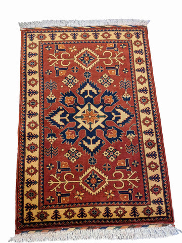 145 x 101 cm Fine Afghan Tribal Maroon Rug - Rugoutlet