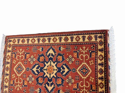 145 x 101 cm Fine Afghan Tribal Maroon Rug - Rugoutlet