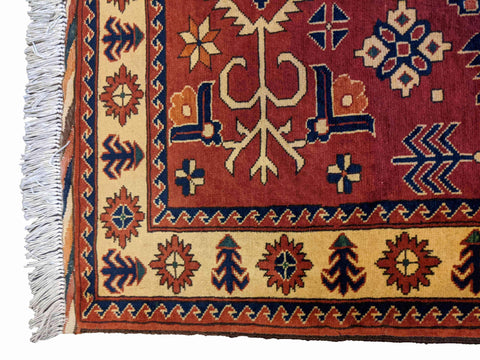 145 x 101 cm Fine Afghan Tribal Maroon Rug - Rugoutlet