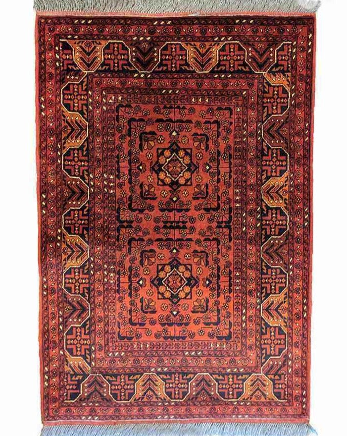 145 x 103 cm Afghan Khan Tribal Red Rug - Rugoutlet