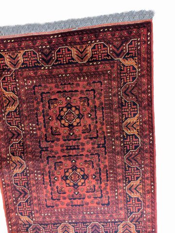 145 x 103 cm Afghan Khan Tribal Red Rug - Rugoutlet