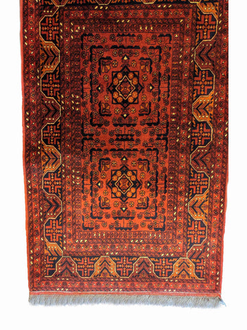 145 x 103 cm Afghan Khan Tribal Red Rug - Rugoutlet