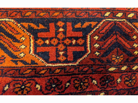 145 x 103 cm Afghan Khan Tribal Red Rug - Rugoutlet