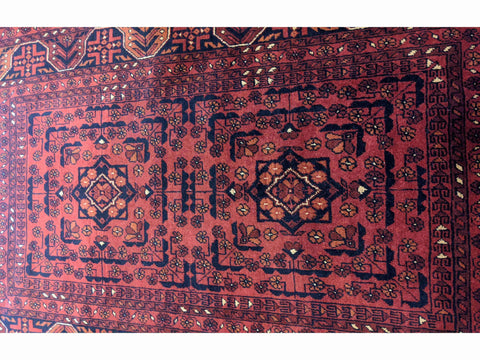 145 x 103 cm Afghan Khan Tribal Red Rug - Rugoutlet