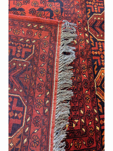 145 x 103 cm Afghan Khan Tribal Red Rug - Rugoutlet