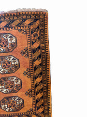 145 x 170 cm Golden Afghan Tribal Orange Rug - Rugmaster