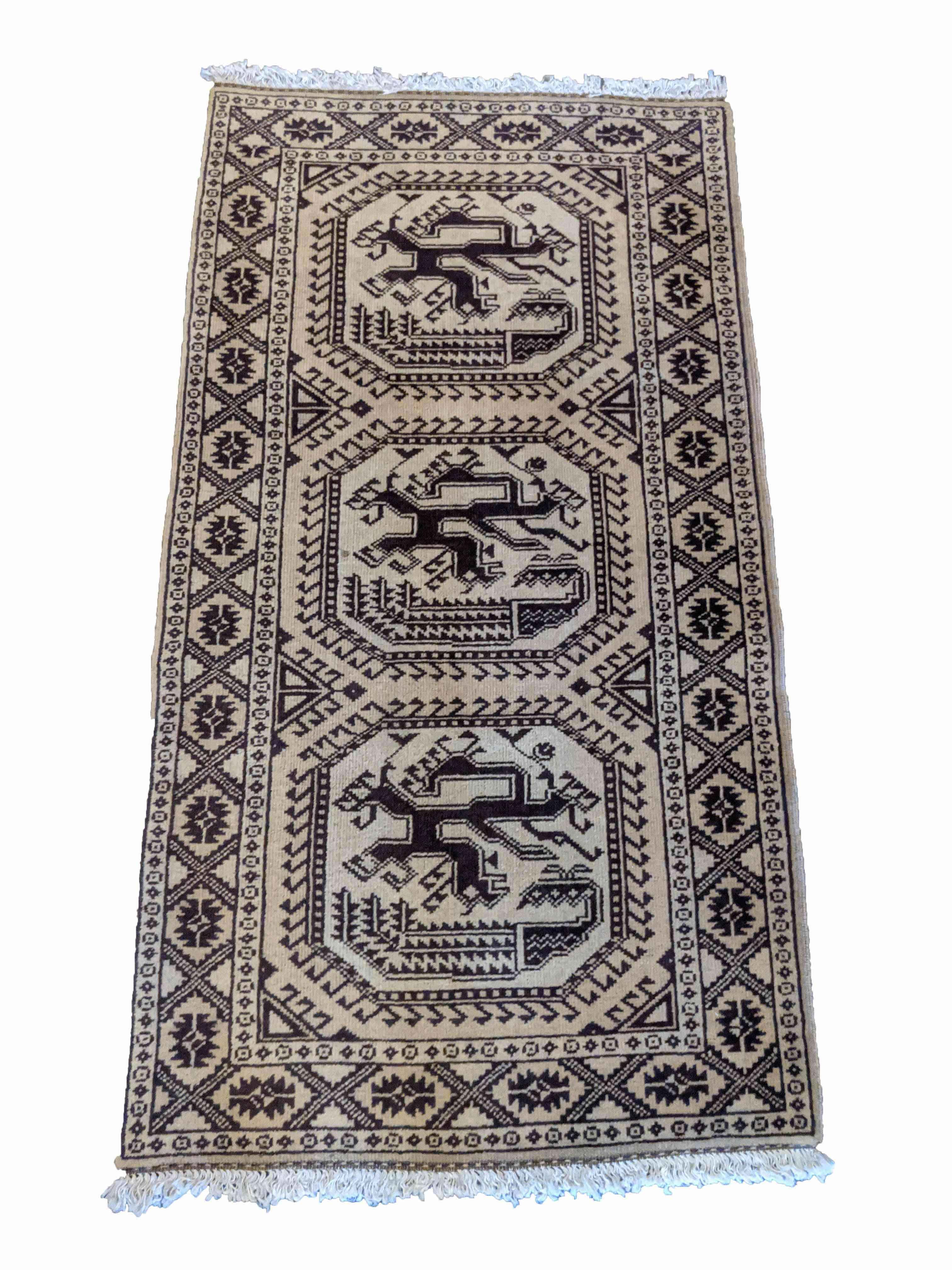 Old golden afghan rug