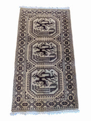 Old golden afghan rug