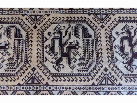 145 x 80 cm Golden Afghan White Rug - Rugoutlet
