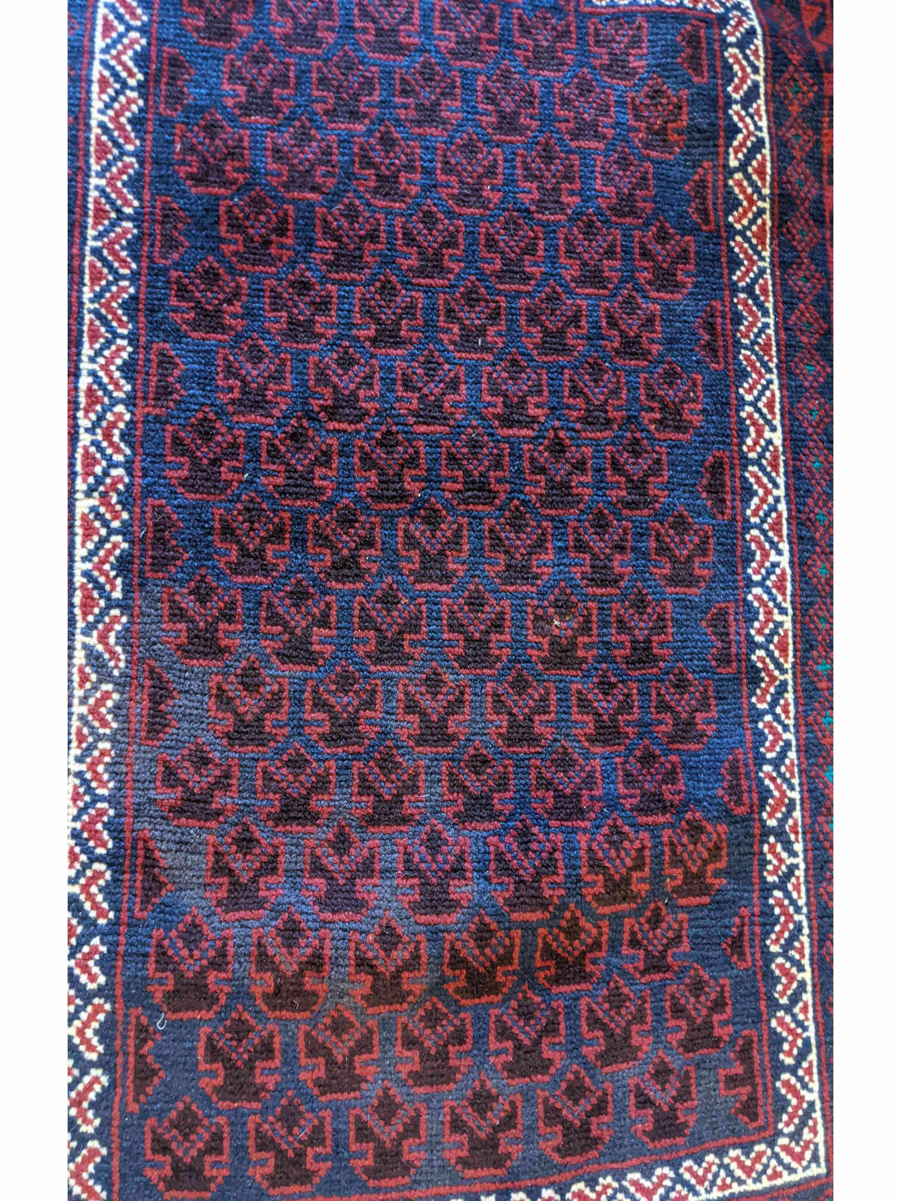 145 x 85 cm Persian Baluch Prayer Traditional Red Rug - Rugoutlet