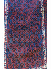 145 x 85 cm Persian Baluch Prayer Traditional Red Rug - Rugmaster