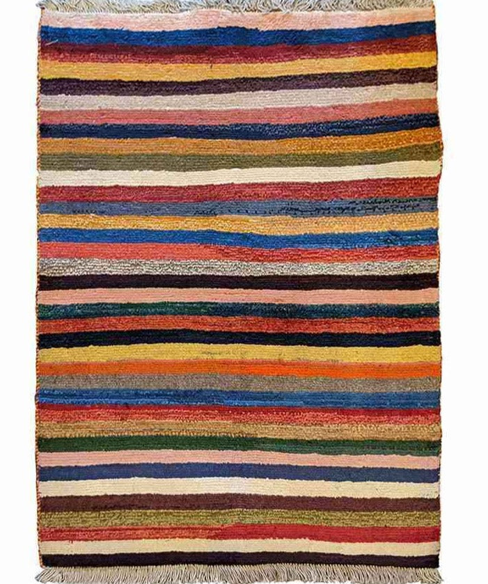 146 x 100 cm Persian Gabbeh Tribal Multi coloured Rug - Rugoutlet