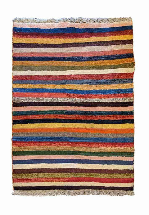 146 x 100 cm Persian Gabbeh Tribal Multi coloured Rug - Rugoutlet