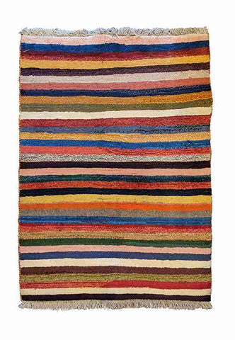 146 x 100 cm Persian Gabbeh Tribal Multi coloured Rug - Rugoutlet