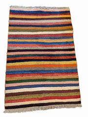 146 x 100 cm Persian Gabbeh Tribal Multi coloured Rug - Rugoutlet