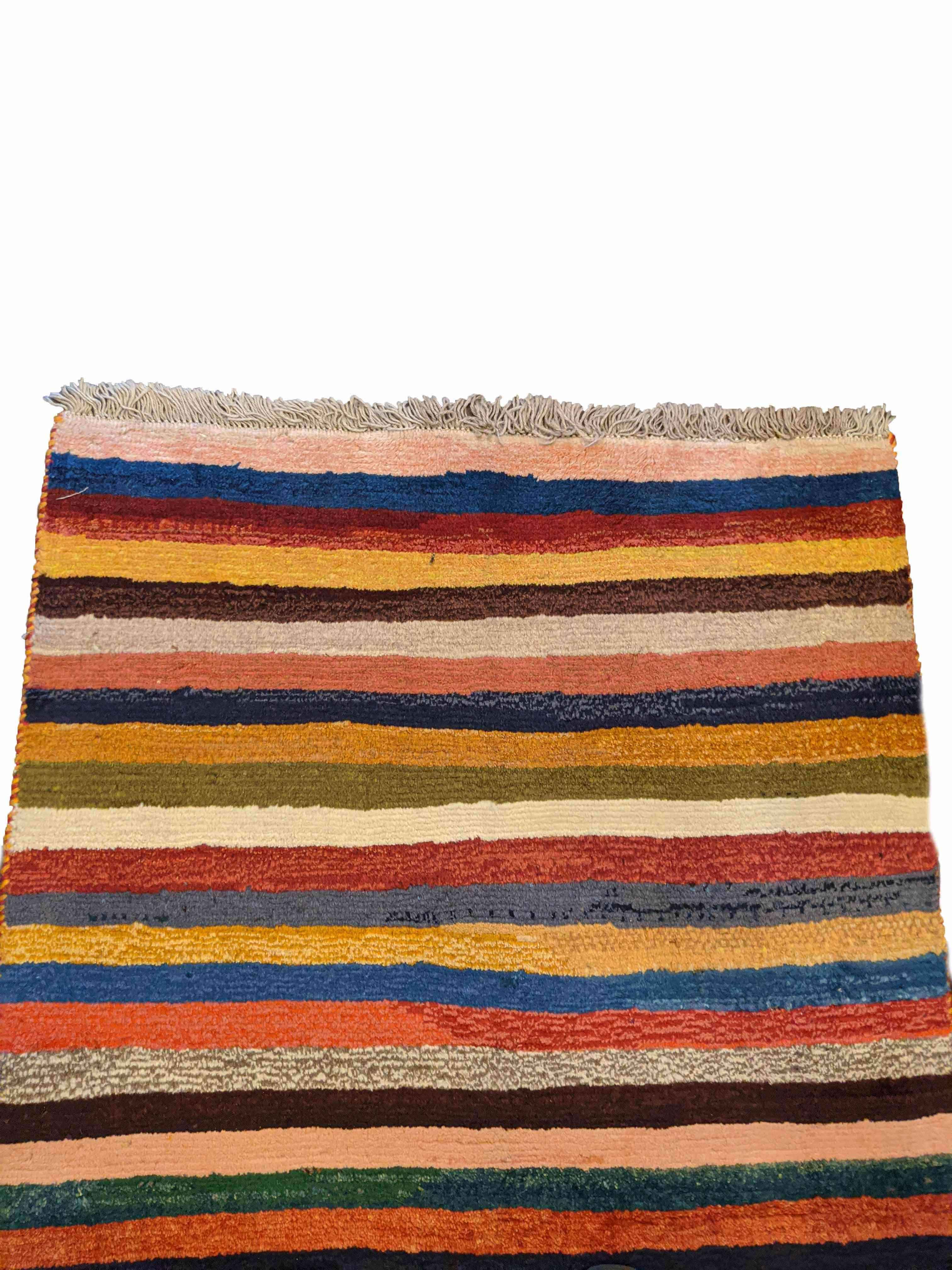 146 x 100 cm Persian Gabbeh Tribal Multi coloured Rug - Rugoutlet