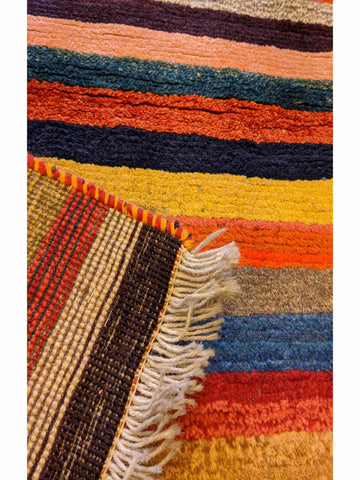 146 x 100 cm Persian Gabbeh Tribal Multi coloured Rug - Rugoutlet
