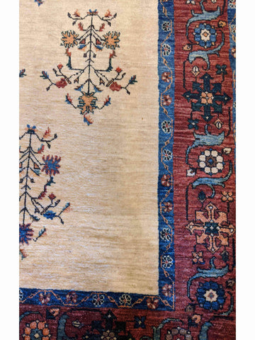 146 x 102 cm Fine Shahsavand Tribal Beige Rug - Rugoutlet