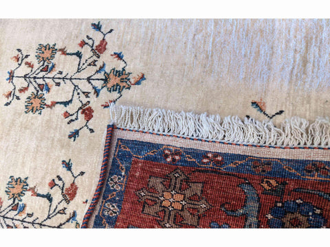 146 x 102 cm Fine Shahsavand Tribal Beige Rug - Rugoutlet