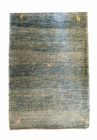 146 x 109 cm Persian Gabbeh Tribal Green Rug - Rugoutlet