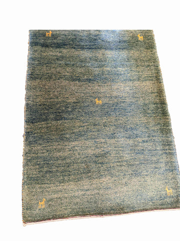 146 x 109 cm Persian Gabbeh Tribal Green Rug - Rugoutlet