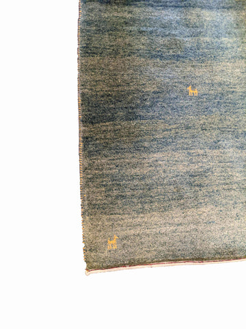 146 x 109 cm Persian Gabbeh Tribal Green Rug - Rugoutlet
