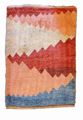 146 x 112 cm Persian Gabbeh Tribal Multi coloured Rug - Rugoutlet