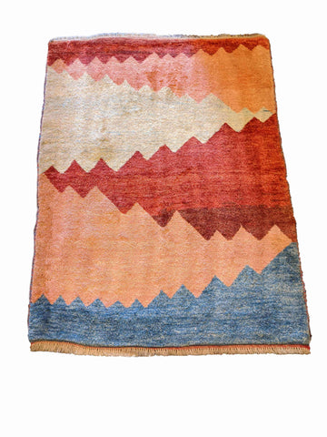 146 x 112 cm Persian Gabbeh Tribal Multi coloured Rug - Rugoutlet