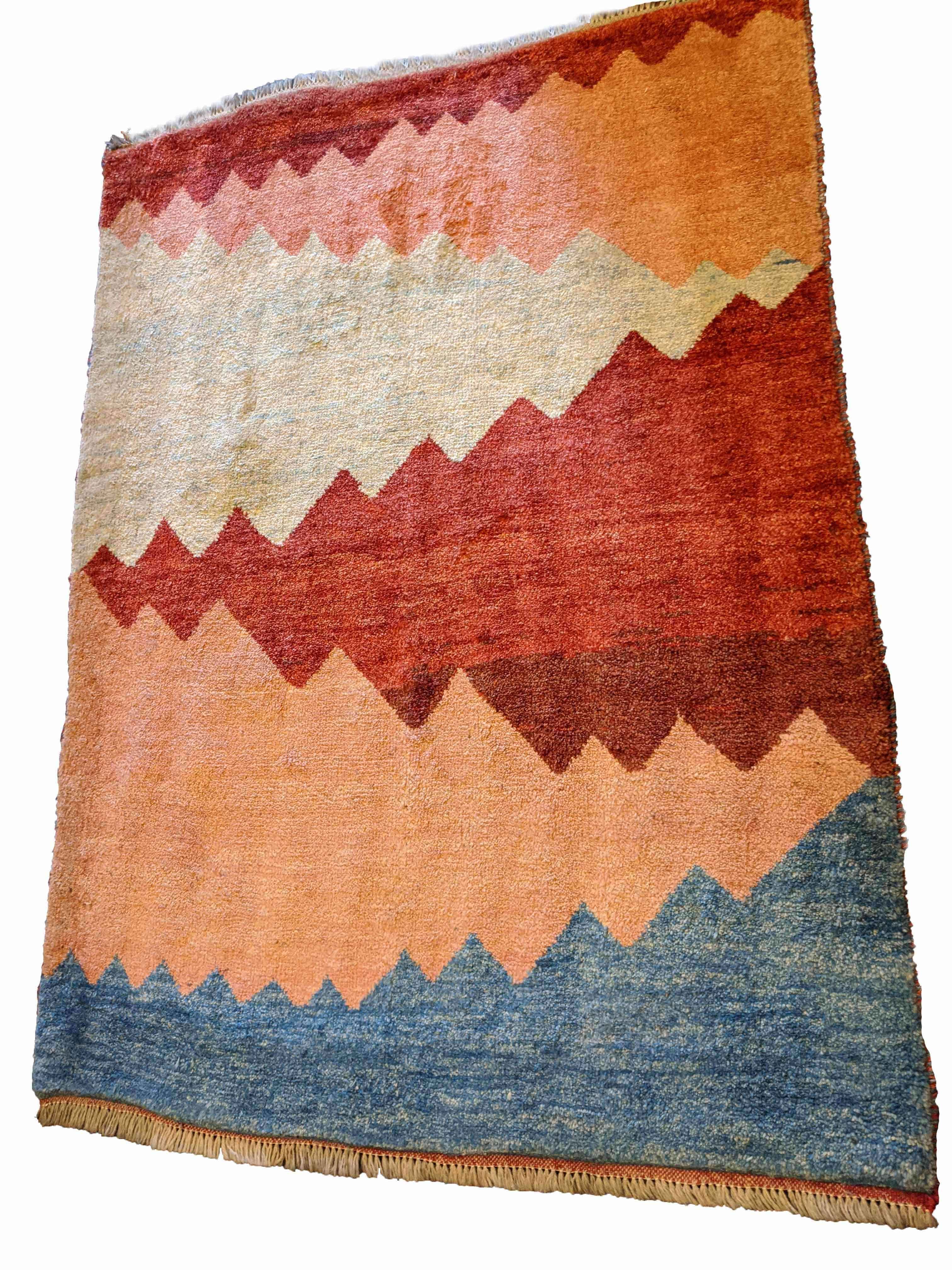 146 x 112 cm Persian Gabbeh Tribal Multi coloured Rug - Rugmaster