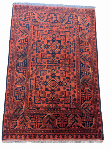 147 x 98 cm Khan Mohammadi Traditional Red Rug - Rugoutlet