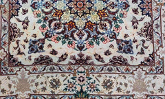 148 x 103 cm Persian Isfahan Traditional Grey Rug - Rugmaster