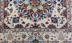 148 x 103 cm Persian Isfahan Traditional Grey Rug - Rugoutlet