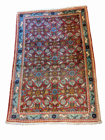 148 x 106 cm Varamin Traditional Red Rug - Rugoutlet