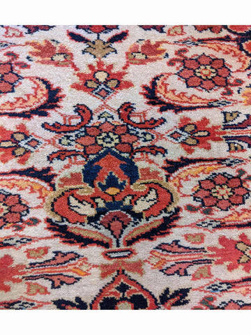 148 x 110 cm Old Persian Hamadan Geometric Beige Rug - Rugoutlet