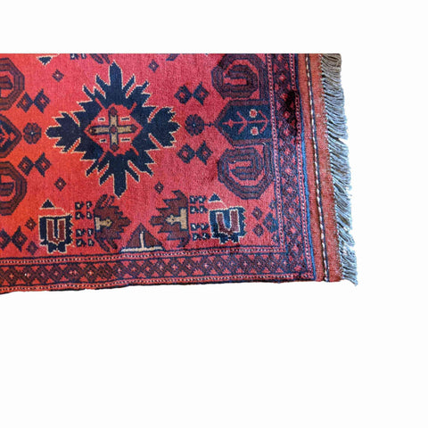 148 x 52 cm Afghan Khan Tribal Red Rug - Rugmaster