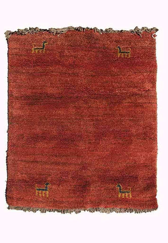 149 x 115 cm Nomadic Persian Gabbeh Tribal Red Rug - Rugoutlet