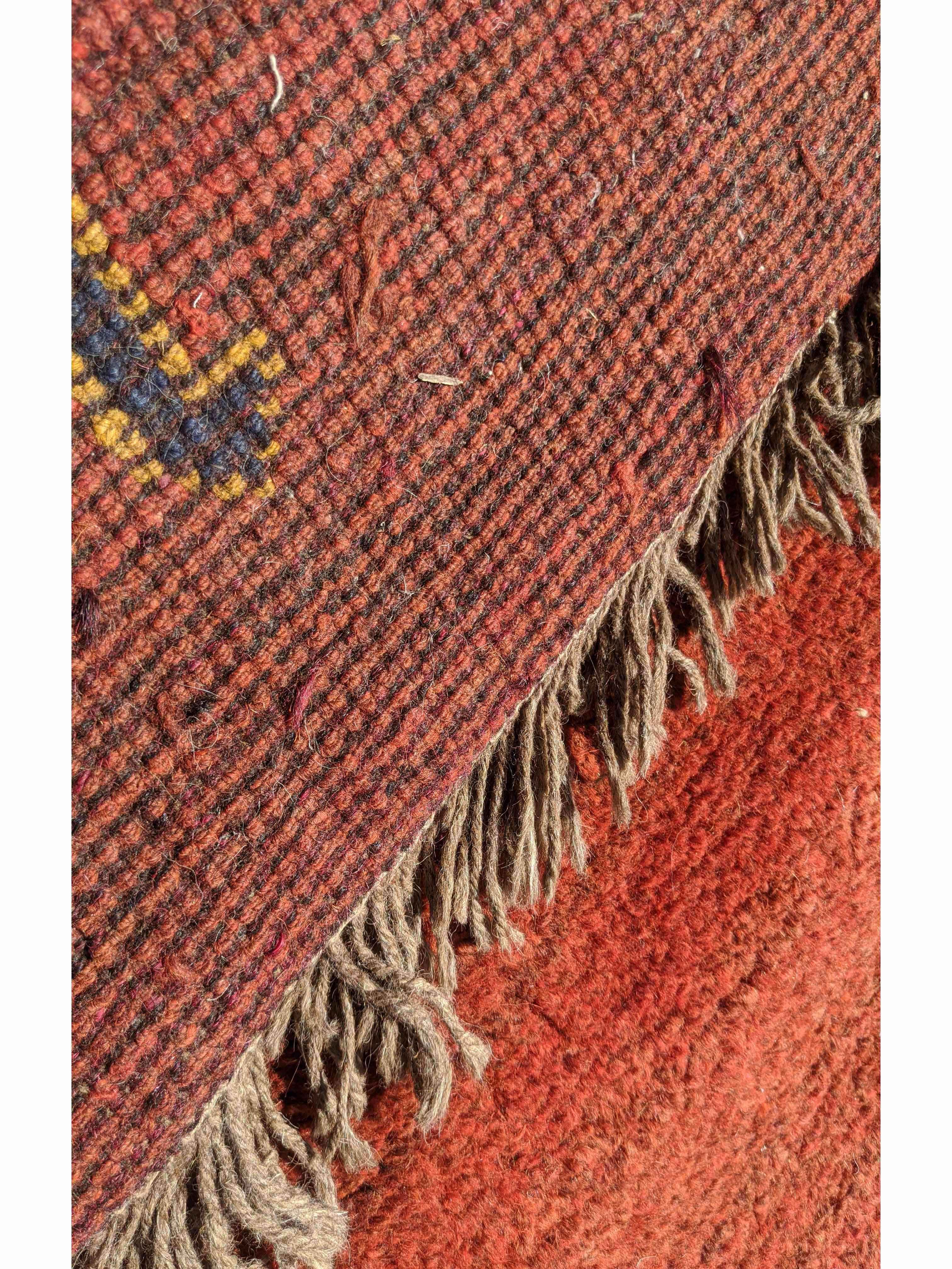 149 x 115 cm Nomadic Persian Gabbeh Tribal Red Rug - Rugoutlet