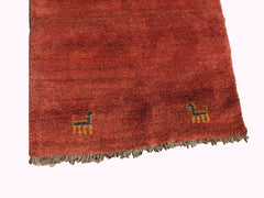 149 x 115 cm Nomadic Persian Gabbeh Tribal Red Rug - Rugoutlet