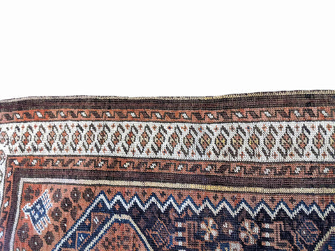 149 x 94 cm Old Shiraz Tribal Blue Rug - Rugoutlet