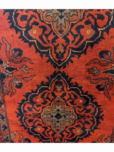 150 x 100 cm Afghan Khan Red Pattern Tribal Red Small Rug - Rugoutlet