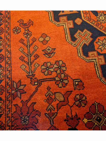 150 x 100 cm Afghan Khan Tribal Terracotta Small Rug - Rugoutlet