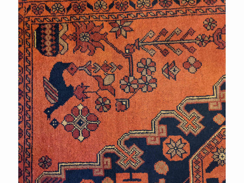 150 x 100 cm Afghan Khan Tribal Terracotta Small Rug - Rugoutlet
