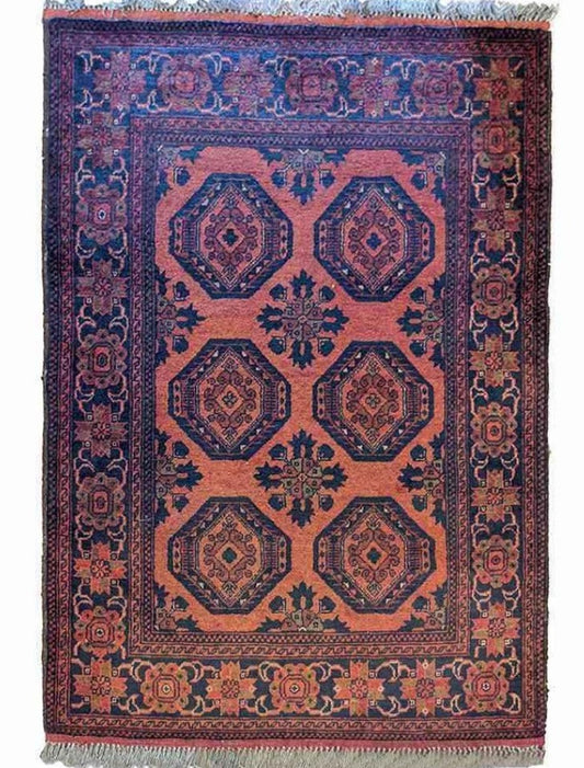 150 x 100 cm Khan mohammadi Traditional Red Rug - Rugmaster