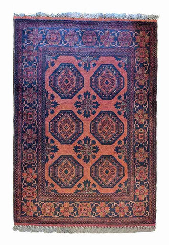 150 x 100 cm Khan mohammadi Traditional Red Rug - Rugoutlet