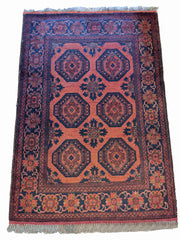 150 x 100 cm Khan mohammadi Traditional Red Rug - Rugmaster